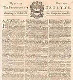 Franklin acquired The Pennsylvania Gazette in 1729 from his former boss Samuel Keimer.