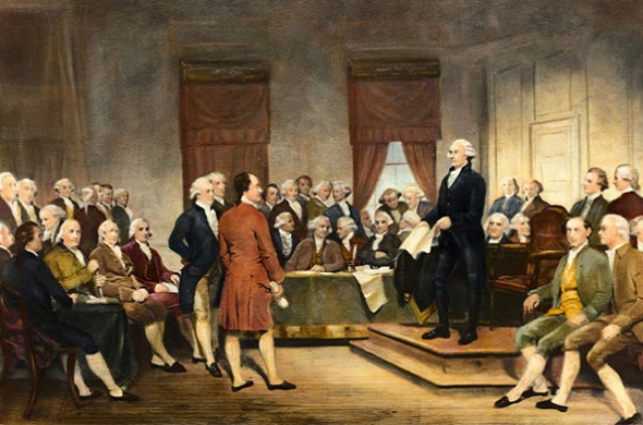 George Washington Addressing the Constitutional Convention,  Junius Brutus Stearns, 1856.