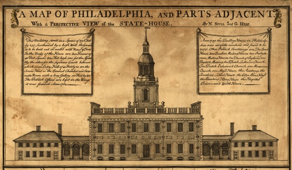 Independence Hall in Philadelphia é onde a Declaração de Independência e a Constituição foram debatidas e aprovadas.