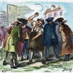 Denunciation of the Stamp Act. Woodcut by Darley